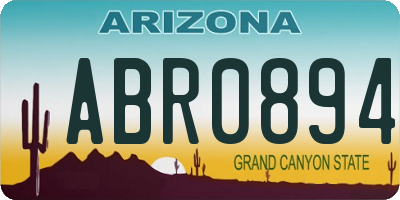 AZ license plate ABR0894