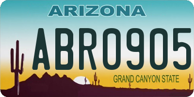 AZ license plate ABR0905