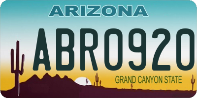 AZ license plate ABR0920