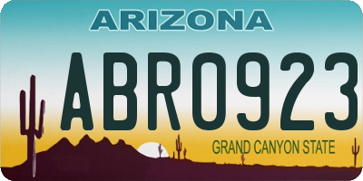 AZ license plate ABR0923