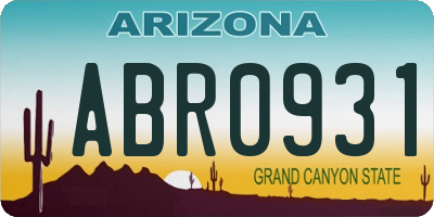 AZ license plate ABR0931