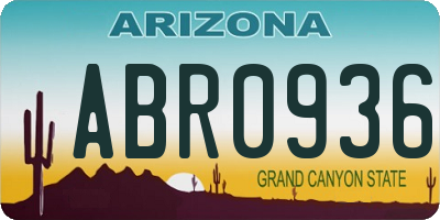 AZ license plate ABR0936