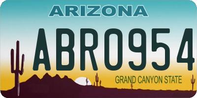 AZ license plate ABR0954