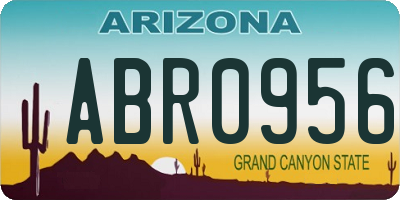 AZ license plate ABR0956