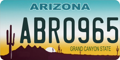 AZ license plate ABR0965