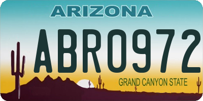 AZ license plate ABR0972