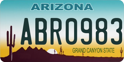 AZ license plate ABR0983