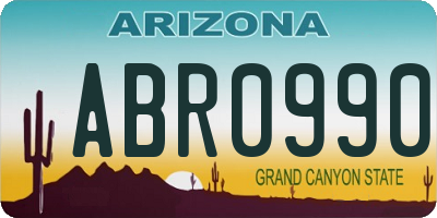 AZ license plate ABR0990