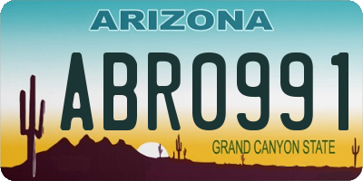 AZ license plate ABR0991
