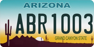 AZ license plate ABR1003