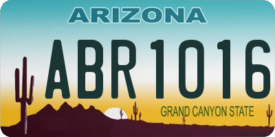 AZ license plate ABR1016