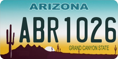 AZ license plate ABR1026