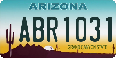 AZ license plate ABR1031