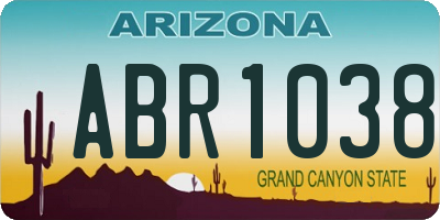 AZ license plate ABR1038