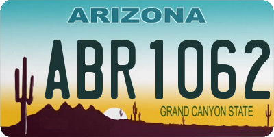 AZ license plate ABR1062