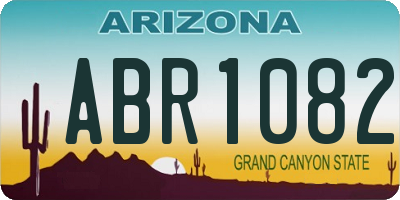 AZ license plate ABR1082