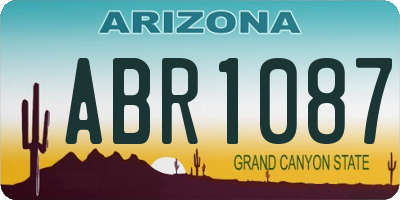 AZ license plate ABR1087