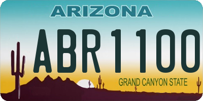 AZ license plate ABR1100