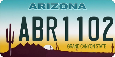 AZ license plate ABR1102