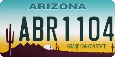 AZ license plate ABR1104