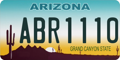 AZ license plate ABR1110