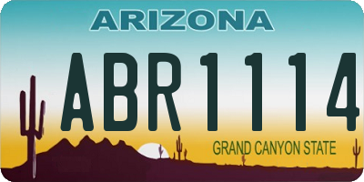 AZ license plate ABR1114