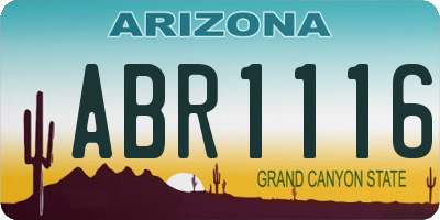 AZ license plate ABR1116