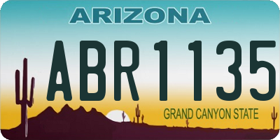 AZ license plate ABR1135