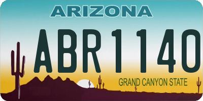 AZ license plate ABR1140