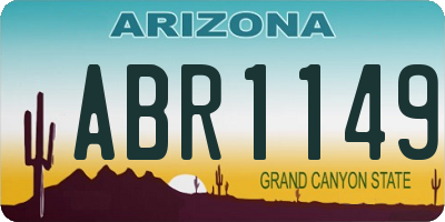 AZ license plate ABR1149