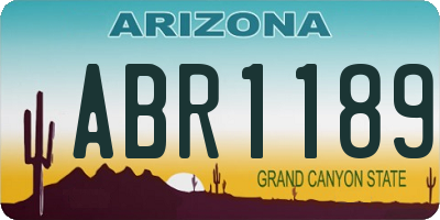AZ license plate ABR1189