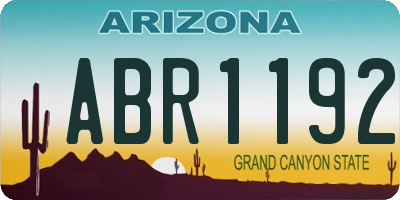 AZ license plate ABR1192