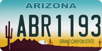 AZ license plate ABR1193