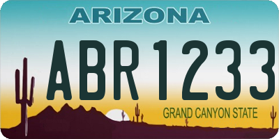 AZ license plate ABR1233