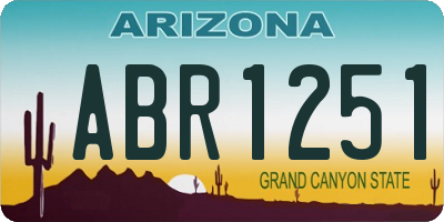 AZ license plate ABR1251