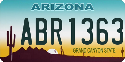 AZ license plate ABR1363