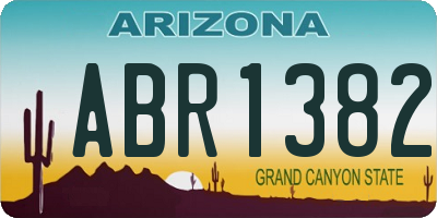 AZ license plate ABR1382