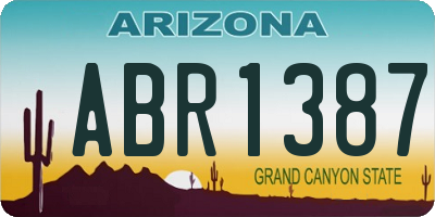 AZ license plate ABR1387