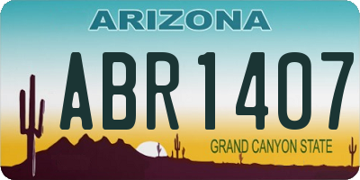 AZ license plate ABR1407