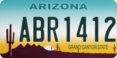 AZ license plate ABR1412