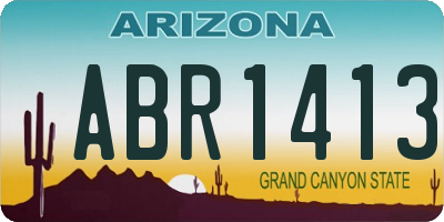 AZ license plate ABR1413