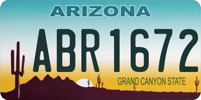 AZ license plate ABR1672
