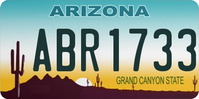 AZ license plate ABR1733