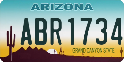 AZ license plate ABR1734