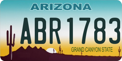 AZ license plate ABR1783