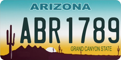AZ license plate ABR1789