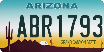 AZ license plate ABR1793