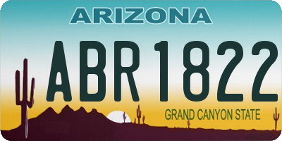 AZ license plate ABR1822