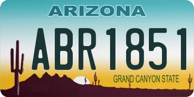 AZ license plate ABR1851