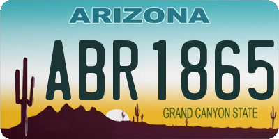 AZ license plate ABR1865